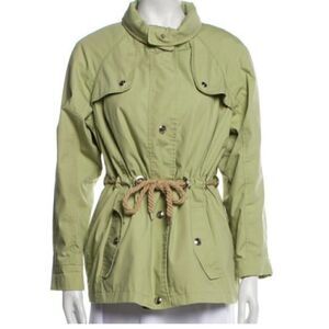 Mackintosh Green Rope Drawstring Waist Long Sleeve Utility Jacket, size large
